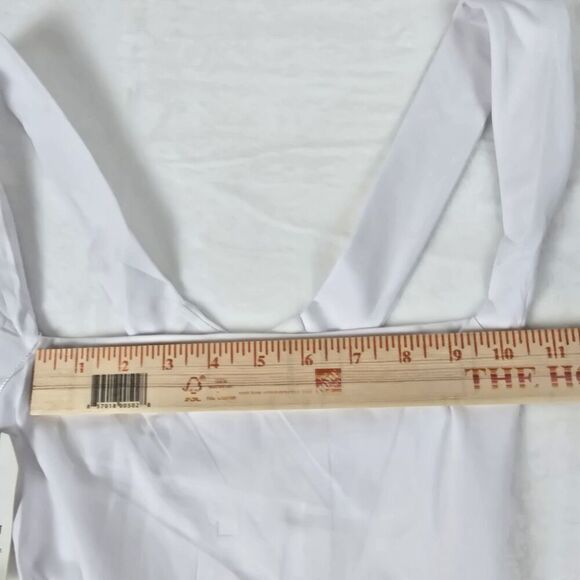 Laslulu Romper Women Large White Square Neck Cross Back Strap Sleeveless - Picture 8 of 8